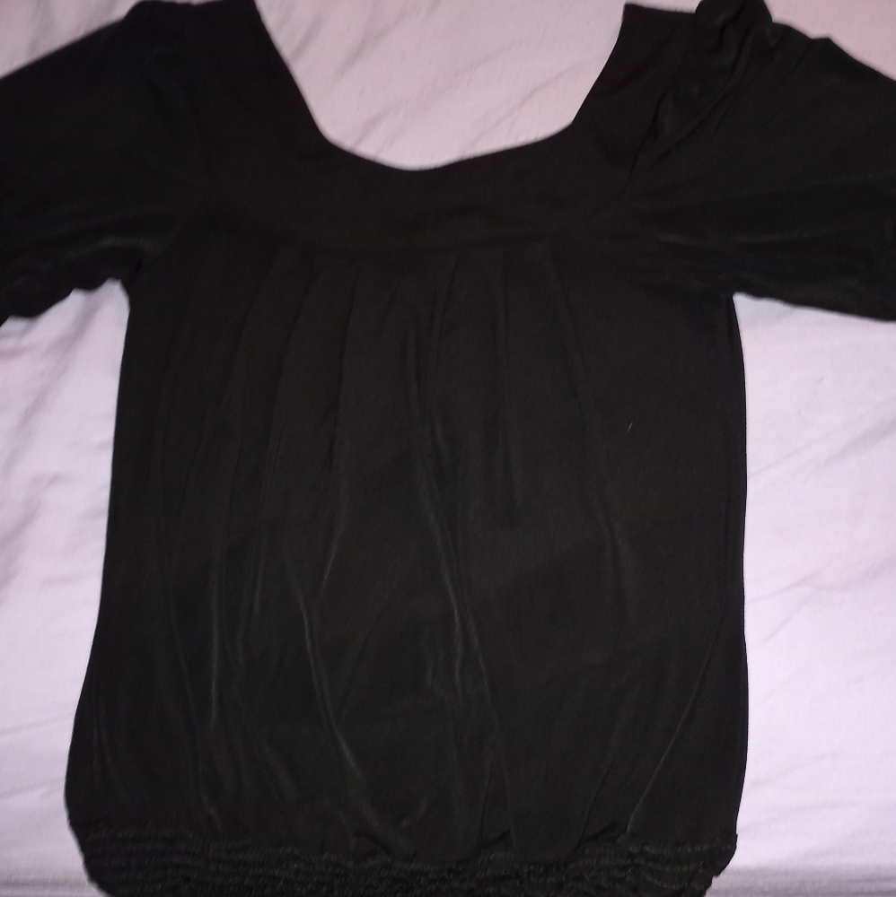 Black silky dress top
